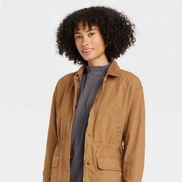 Women's Brown Lined Utility Anorak Jacket with 4 pockets - Universal Thread - Picture 11 of 13